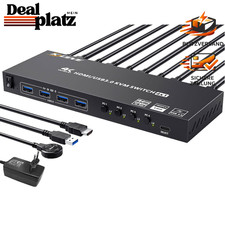KVM Switch 4 Port HDMI 4K@60Hz mit USB 3.0 und 5 Kabeln