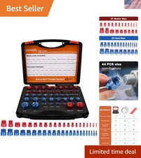 Compact Aluminum Nut and Bolt Thread Checker - 44 Pieces, Professional Quality