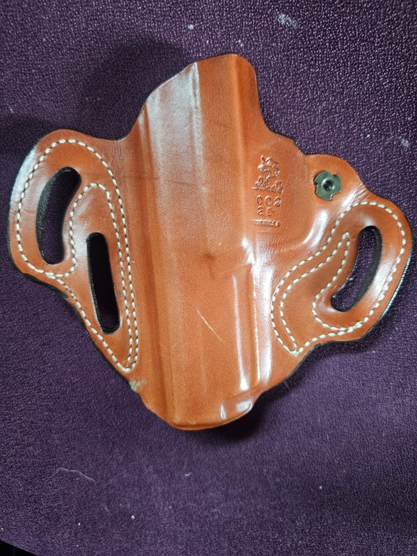 DeSantis Speed Scabbard 002 2E Leather Belt Holster Tan OWB Made in USA
