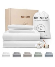 TWK 1200 TC Egyptian Cotton Sheet Set Deep Pocket Hotel Style Full White