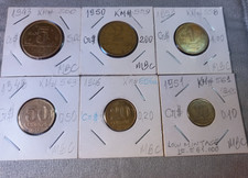 BRAZIL  Coin  - 10, 20, e 50 Cent. 1,2, and 5 Cruzeiros - Aluminum-Bronze - Set
