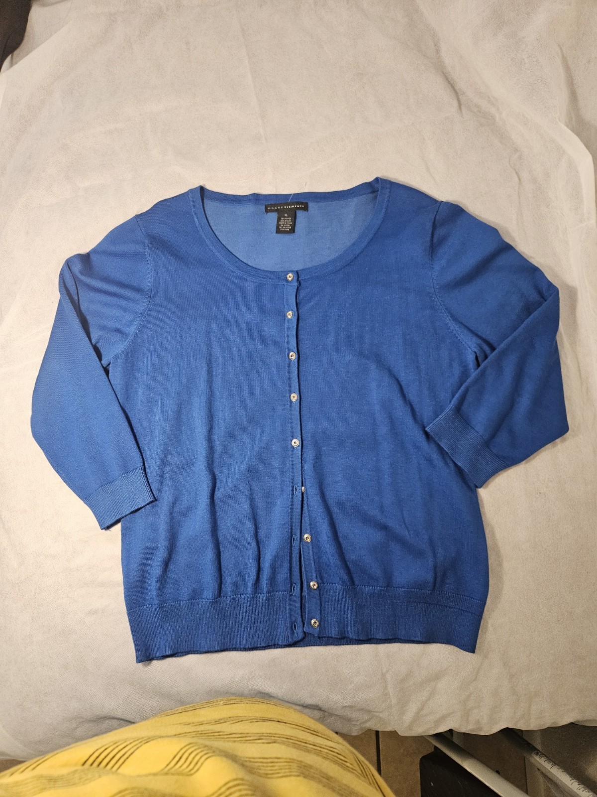 Grace Elements Blue Button-Front Knit Cardigan Sw… - image 2