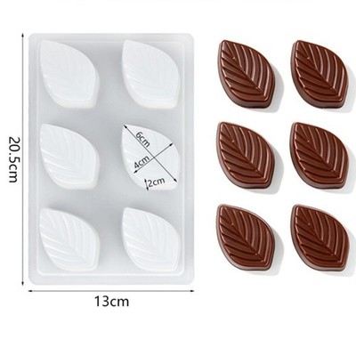 White Leaves Shaped Chocolate Molding Tray for Baking Pudding Desserts