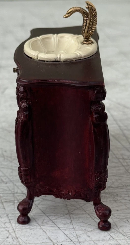 Dollhouse Miniature Wood Bathroom Sink Vanity Cabinet 1:12 Scale Chest Dresser - Image 3 of 4