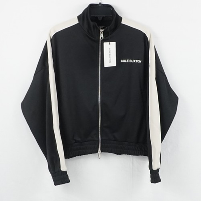 #ad Cole Buxton Track Jacket W Contrast Tape Full Zip In Black White Men#x27;s Size S $49.98