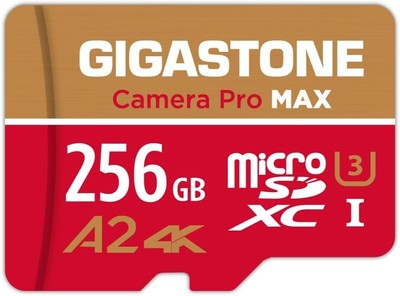 [5 Jahre kostenlose Datenrettung] GIGASTONE 256GB Micro SD 256GB Kamera Pro MAX 1PK 