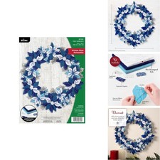 Bucilla Felt Applique Wreath Making Kit, Winter Blue Poinsettia, Perfect DIY