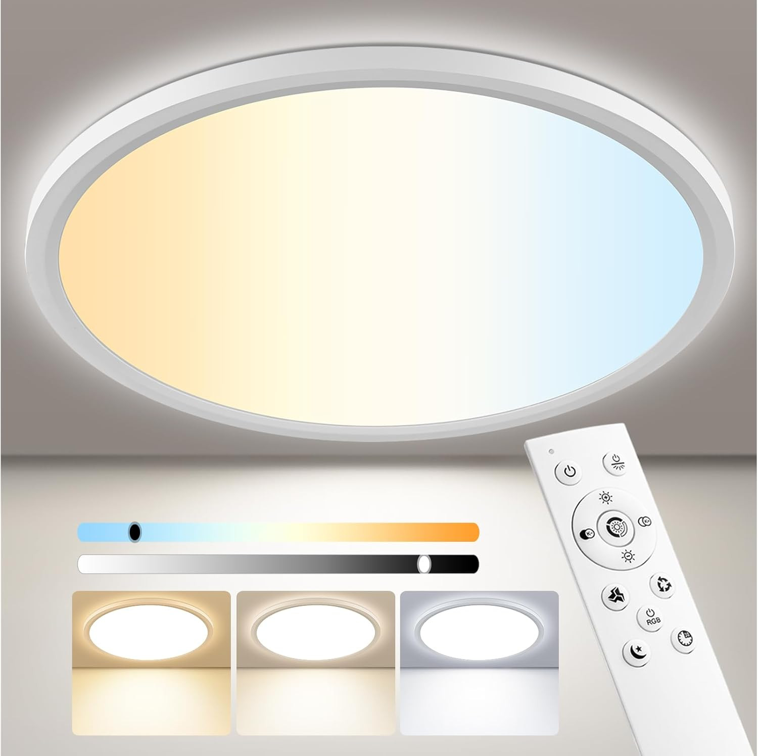 Plafoniera LED Soffitto 24W Dimmerabile: Illuminazione Moderna con Telecomando