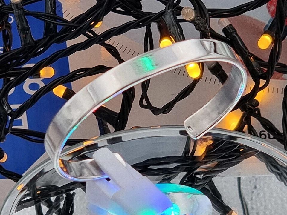 Sterling Silber 925 Armreifen Armband oval einfach schlicht poliert ca. 22 g - Bild 3 von 4