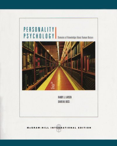 Personality Psychology: Domains of Knowledge About Human Natur ..9780071101684