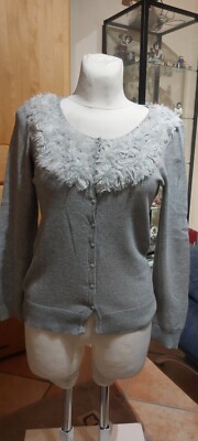 Mohito Strickjacke,Damen Jäckchen,Strickjäckchen,Pullover,grau,M/38