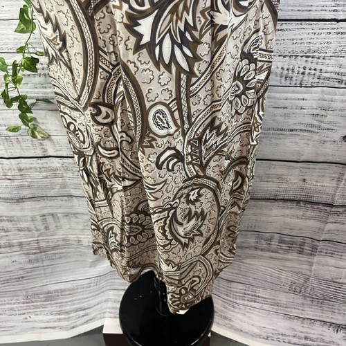 Falda Personal Vintage Talla 12 Marrón Gris Paisley Midi Línea A Modesta Años 80 90 - Imagen 15 de 16