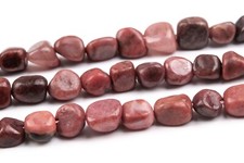6-8MM Pink Rhodonite Pebble Nugget Beads Grade AAA Natural Gemstone Loose Beads