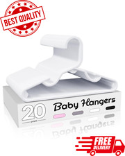 20 Pack Baby Hangers 11 Inch Kids Plastic Hangers Non-Slip for Closet