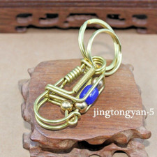 Handmade Brass Keychains Keyrings Belt Clip Wallet Bag Car Key Chain Holder Gift