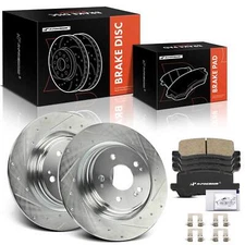 A-Premium Rear L&R Drilled Brake Rotor & Brake Pads for Acura MDX 2017-2019 2020