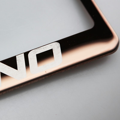 Rose Gold Chrome License Plate Frame COUNTRYMAN Laser Etched Metal