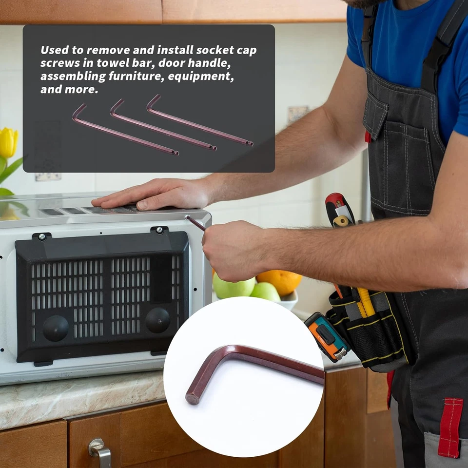 3/16" Hex Key Wrench L Shaped Ball End Allen Wrench -10Pcs - Image 4 of 4