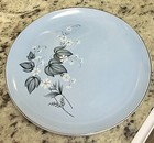 2 Vtg Taylor Smith Taylor Versatile BLUE MIST Black Leaf Lunch Plates 9.5” — photo 1