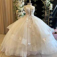 Mexican Princess Quinceanera Dresses Ball Gown Applique Tull Birthday Sweet 16