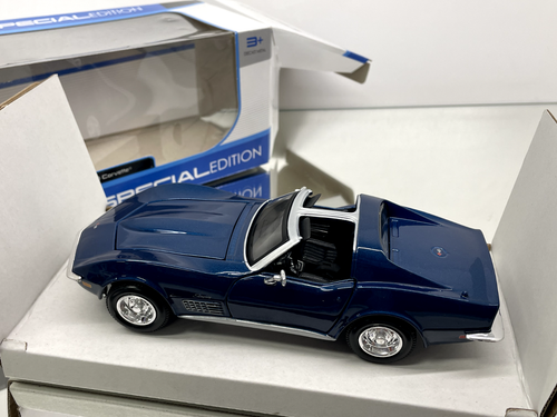 MAISTO 31202 CHEVROLET CORVETTE C3 STINGRAY 1970 -BLUE MET. 1:24- GOOD IN BOX - Imagen 3 de 7
