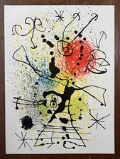 Joan Miro Original Abstract Stone Lithograph 1965 , Limited ed