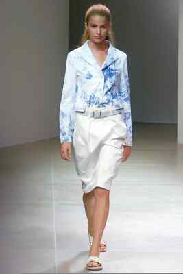 S/S 2005 Jil Sander by Raf Simons Runway Painted Blazer Vintage Women L 