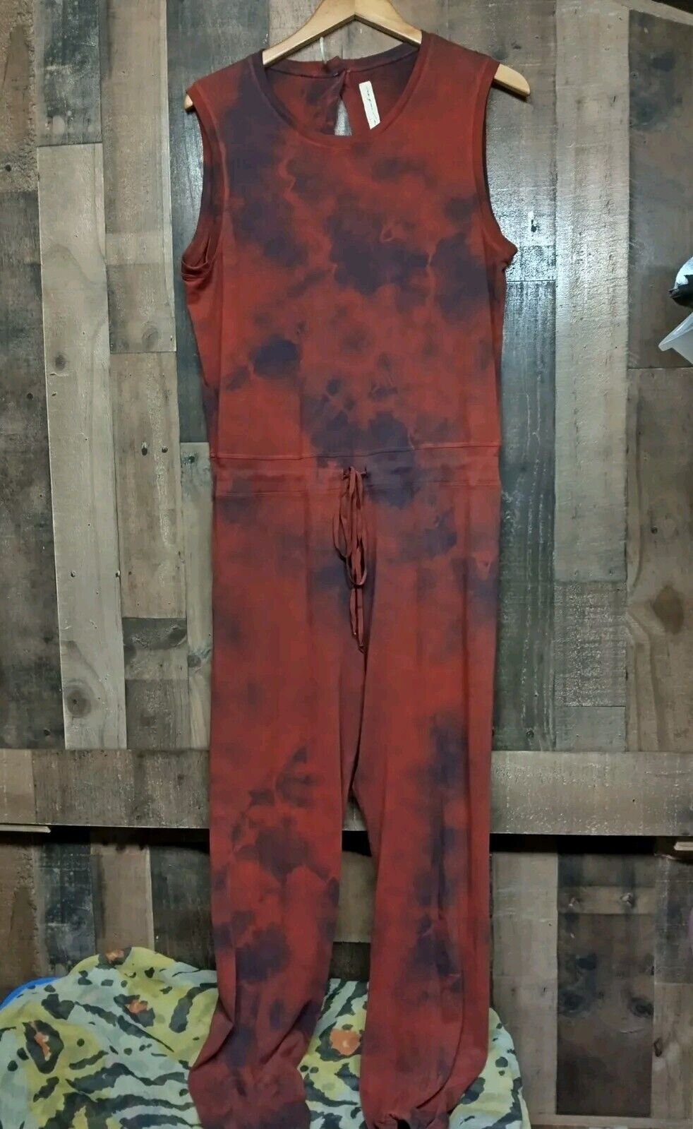 Raquel Allegra Red Cotton Tie Dye Jogger Jumpsuit… - image 2