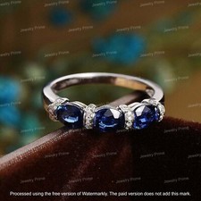 2Ct Oval Cut Lab-Created Sapphire Women's Engagement Ring 14K White Gold Plated