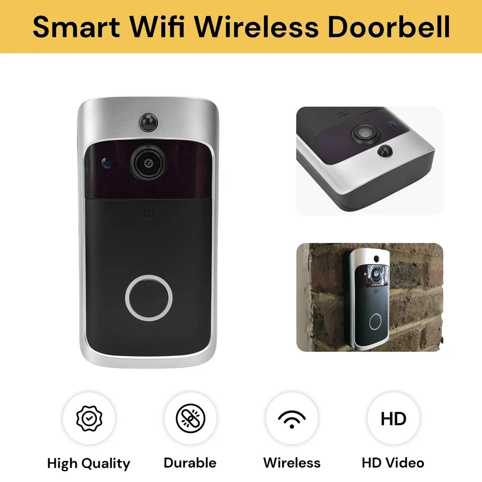 Smart Wireless WiFi Video Doorbell Phone Door Ring Intercom Security Camera Bell - image 2 of 4