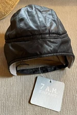 7 A.M. Enfant - CHAPKA HAT Baby Trapper Pilot Cap Black SZ L TODDLER 3T-4T NEW