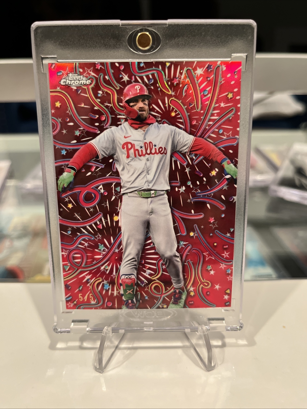 2024 Topps Chrome Update Bryce Harper Celebracion Red Refractor 5/5 Phillies