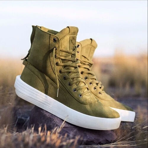 Puma XO Parallel Olive Green Leather Men Brand New 10UK 44EU