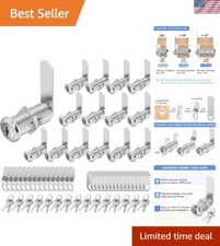 Essential 15-Pack Cam Locks with Keys, 1-1/2'' Waterproof Security Solution