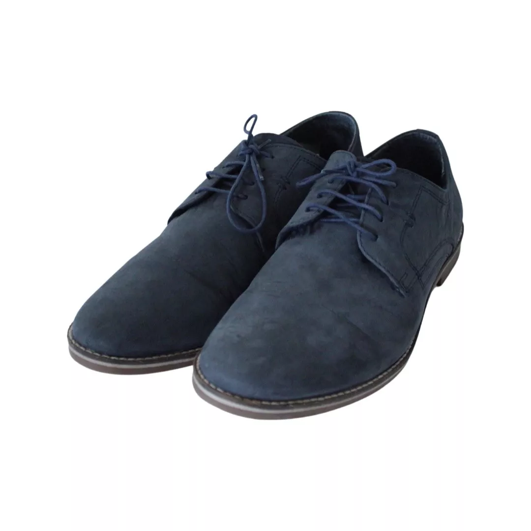 Red Tape Campton Blue Suede Lace Up Oxford Wingtips Dress Casual Shoes Size 13