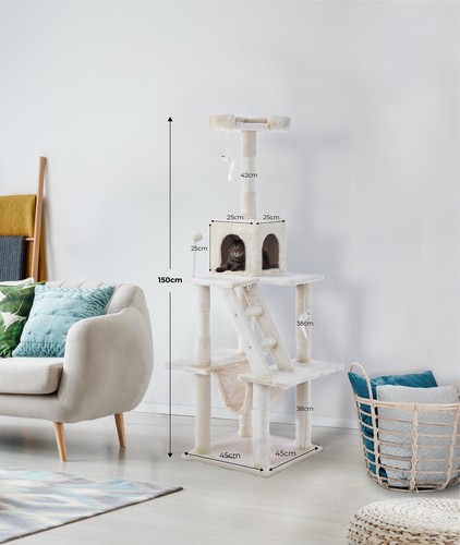 Zoomies Cat Scratching Post Tree 150cm - Picture 3 of 5