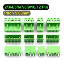 PCB Mount Terminal Block Connector 5.08mm Plug-in Screw 2 3 4 5 6 8 10 12 PIN