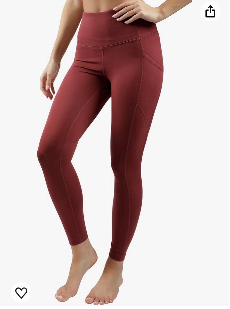 Yoga Pants for Women with Pockets High Waisted Leggings Workout Sports Running A-image