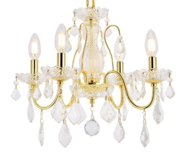 Elegant Lighting St. Francis V2015D17G/RC 4-Light 17" Chandelier w/Clear Crystal - Image 2 of 4