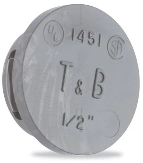Thomas & Betts 1451, 1/2", Flame Retardant, Snap-In, Rigid Conduit KO Plug, 1pc