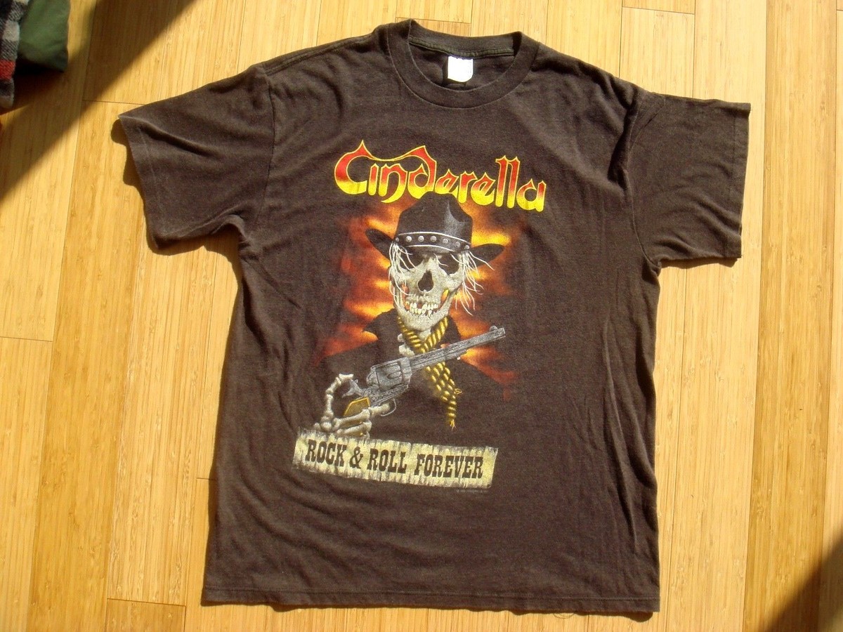 Vtg 80s CINDERELLA T-Shirt Rock and Roll Forever Long Cold Winter