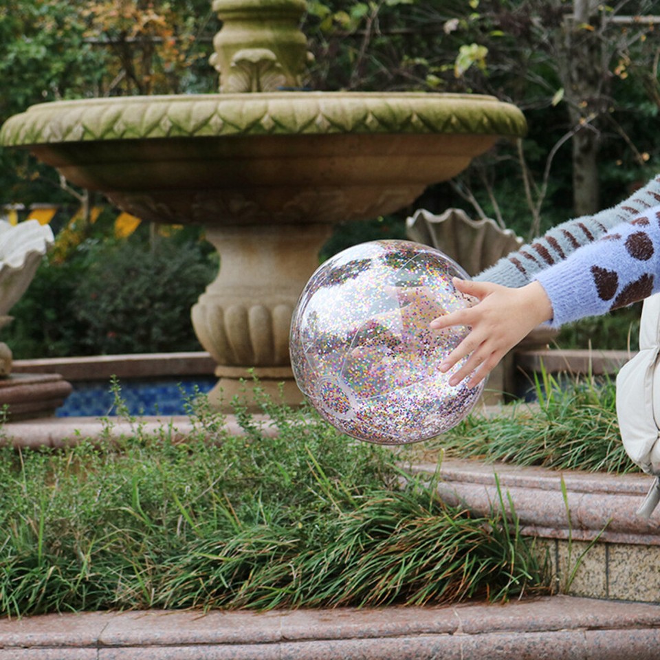 16 Inches Sequin Beach Ball Child Balls Inflatable Rubber Jumpers Pool