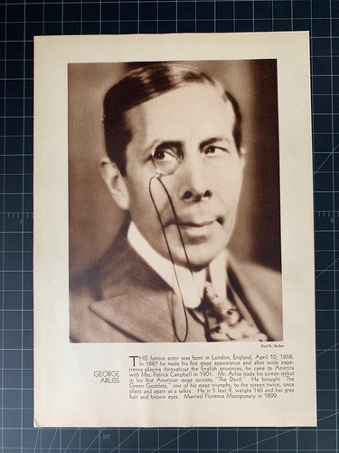 Vintage George Arliss Photoplay Portrait