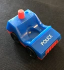 Vintage FISHER PRICE Little People Blue Red Police Car Black Wheels EUC Plastic