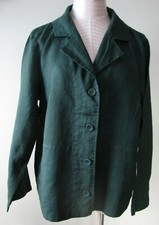 Flax Designs Linen Jacket Travel Caper 2g Nwt Forest