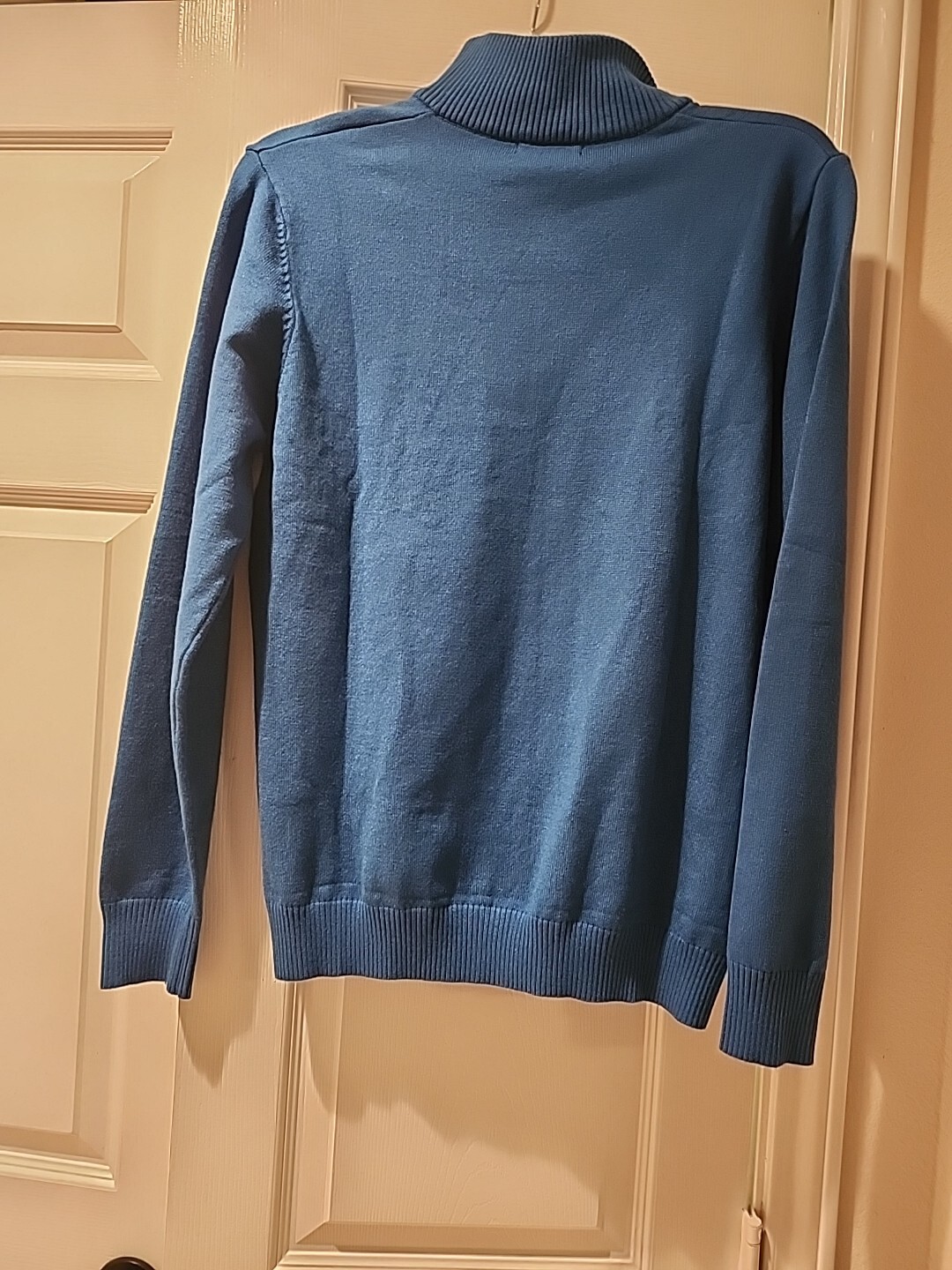 Nine Bull Sweater Mens L Teal Soft Knit Grandpa Style Ribbed Waist Comfort