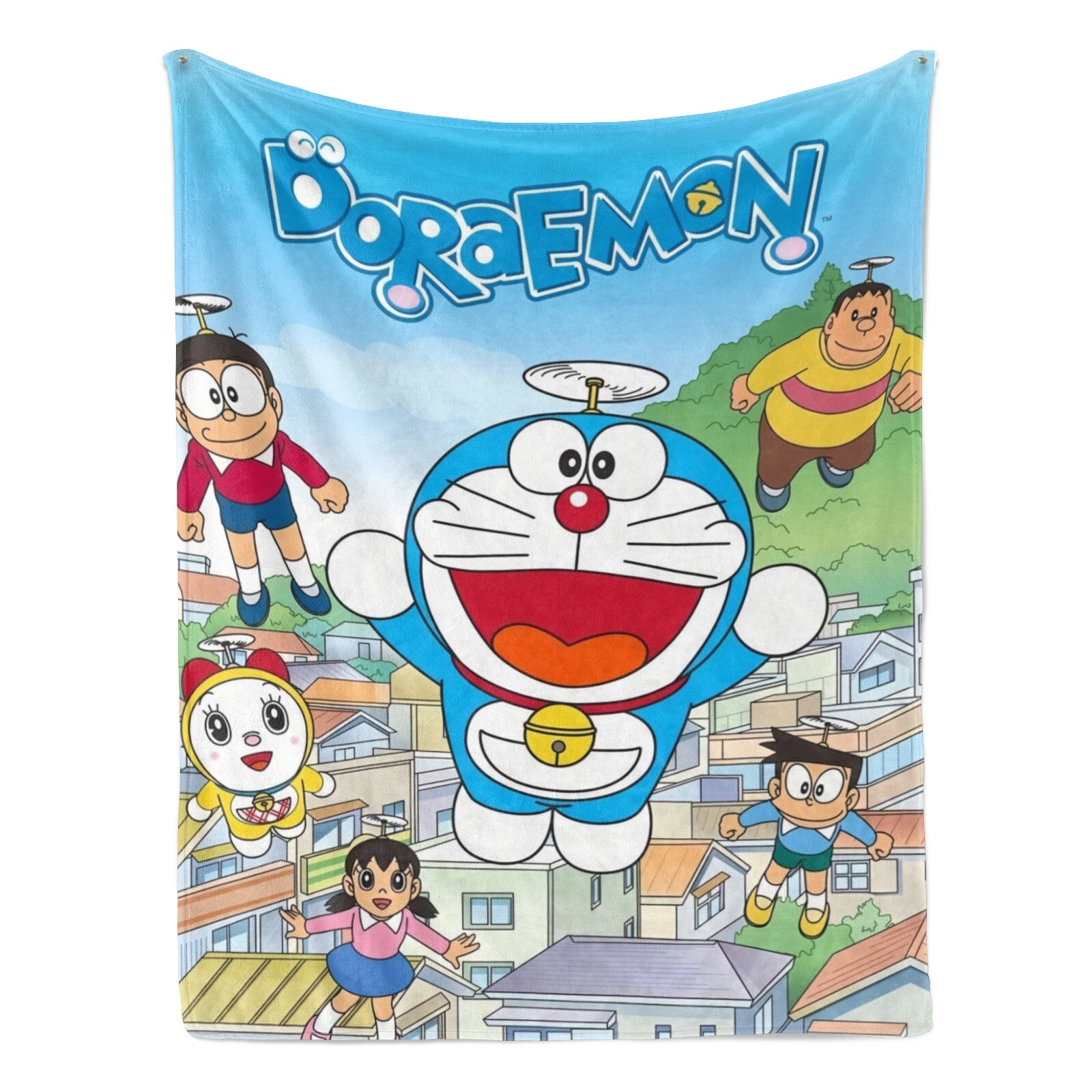 Doraemon Fleece Blanket for Bed Sofa Couch Cozy Lightweight