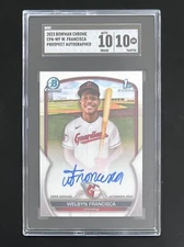 WELBYN FRANCISCA *SGC 10 AUTO 10 GEM MINT 1ST BOWMAN* 2023 Bowman Chrome #CPA-WF