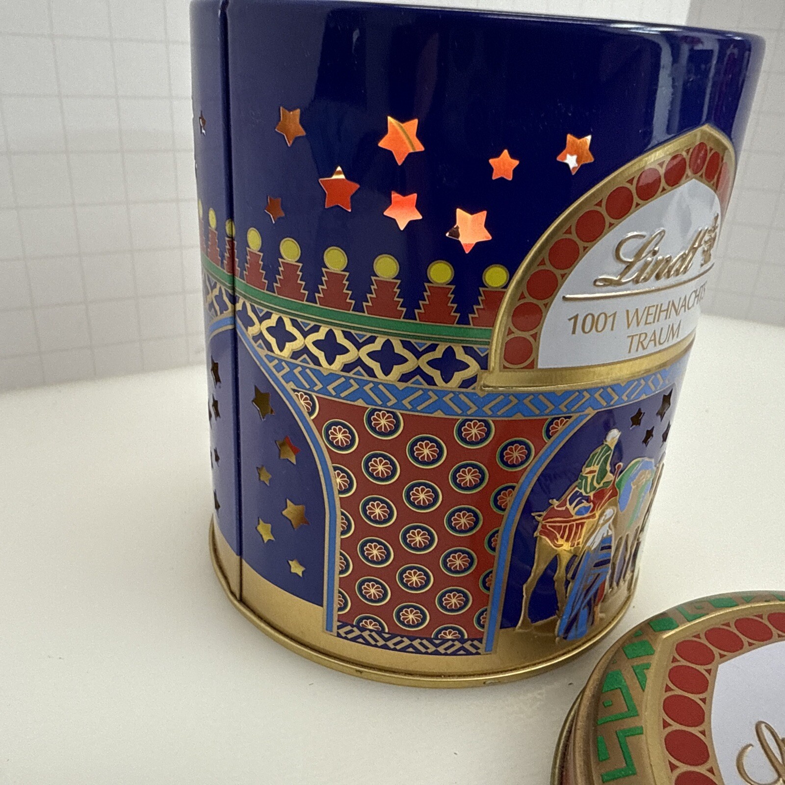 Lindt & Sprungli Chocolate Tin Christmas Wise Men Empty Decor Tea Light