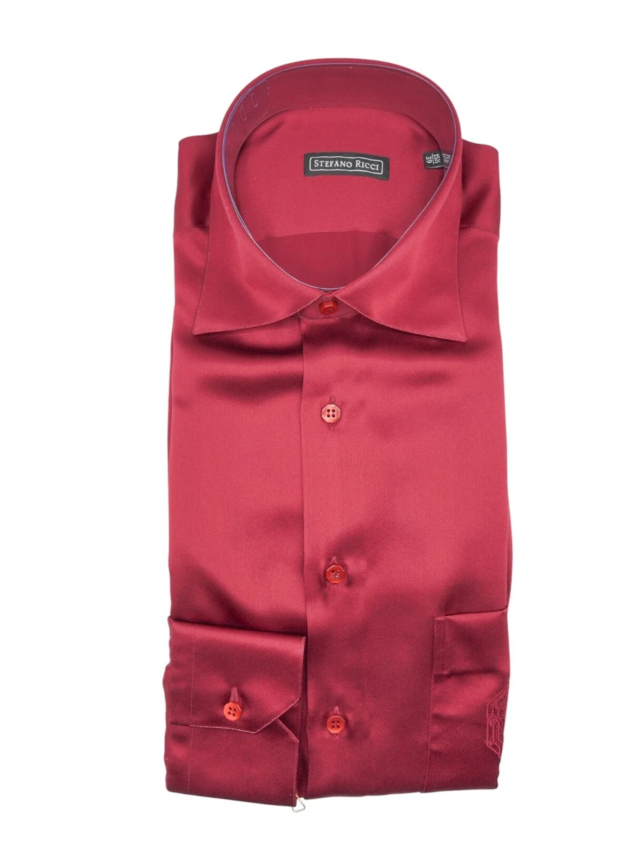 Red 100% Silk Dress Shirts for Men for sale | eBay